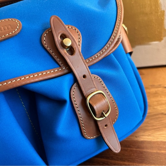 CUSTOM MADE Billingham Hadley Small Pro in Imperial Blue canvas and tan trim - Picture 7 of 14